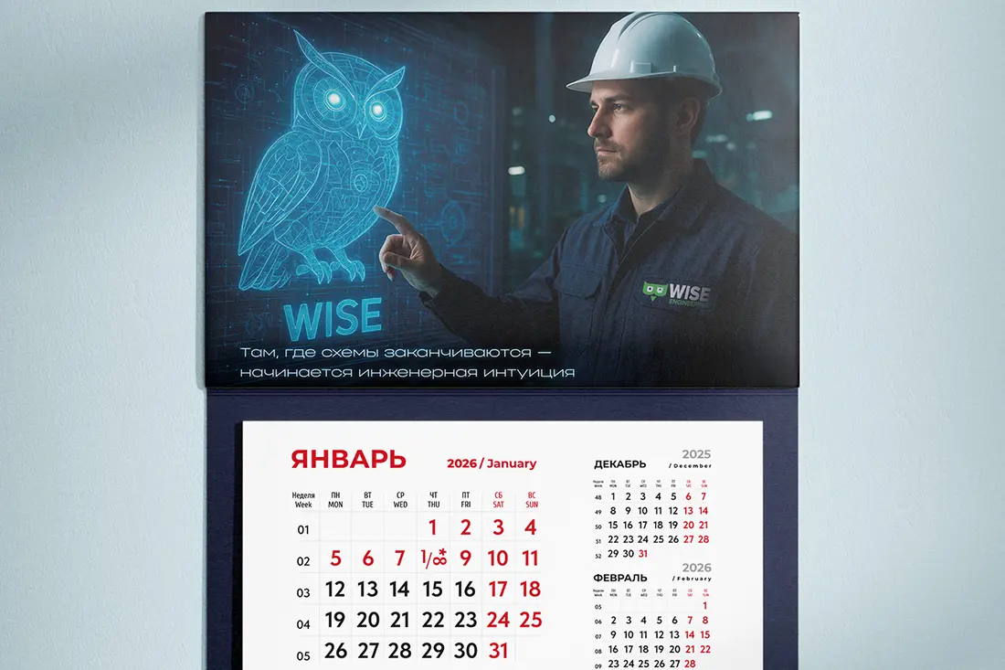 Разработали дизайн календаря для «Wise»