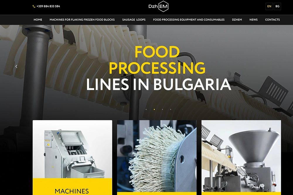 Разработали сайт-каталог для зарубежной компании dzhem.bg.